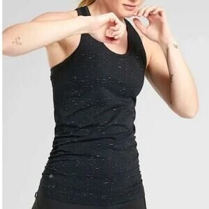 Athleta Speedlight Speckle Tank Top Black Size Small
